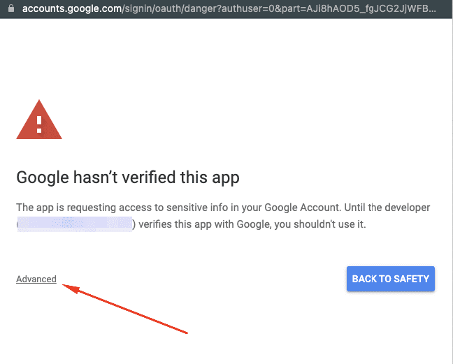 google apps script hasnt verified