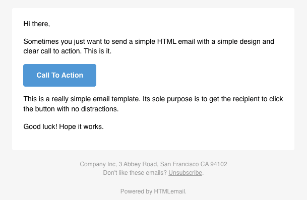 simple html email template